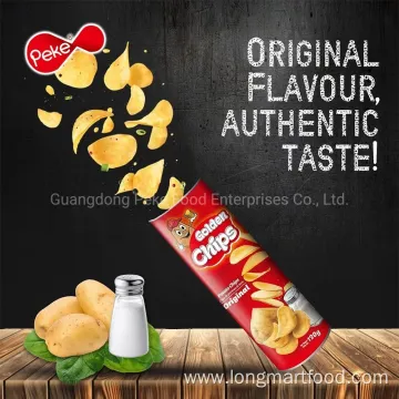 Peke Pringles and Lays Potato Chips in Tube